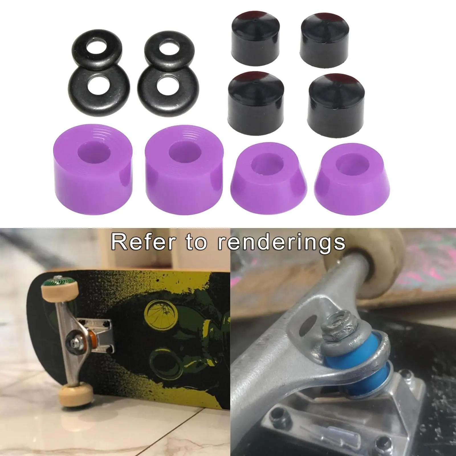 Skateboard Bushing Replacement Cup Longboard Repair Kit Yellow