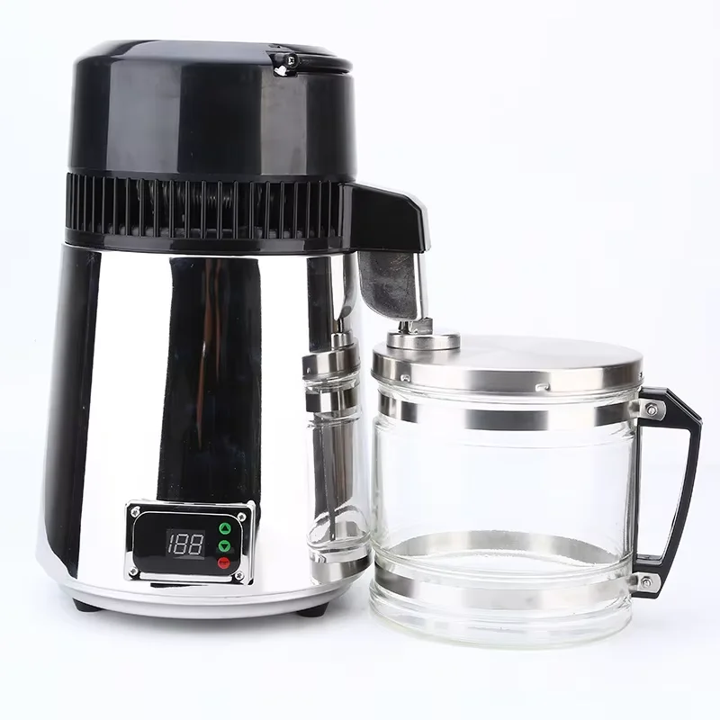 4L Stainless Steel Home Water Distiller - Automatic Dental Distilled Water Machine for Household, Lab, Clinic - BPA Free, 304 St