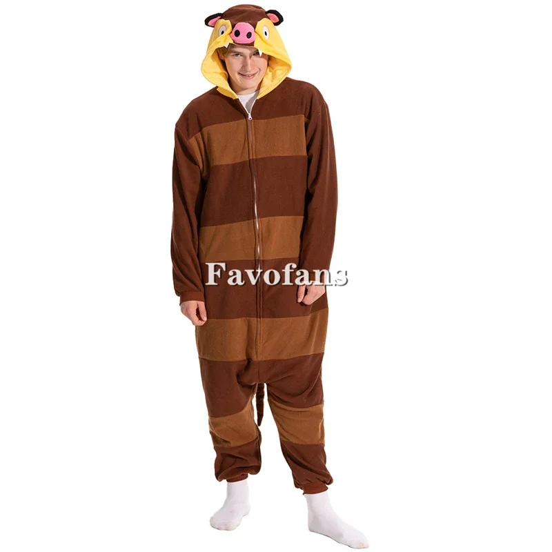 Favofans animal Kigurumi adults opossum Beaver onesies women men pajamas Halloween costumes cosplay jumpsuit Christmas gift