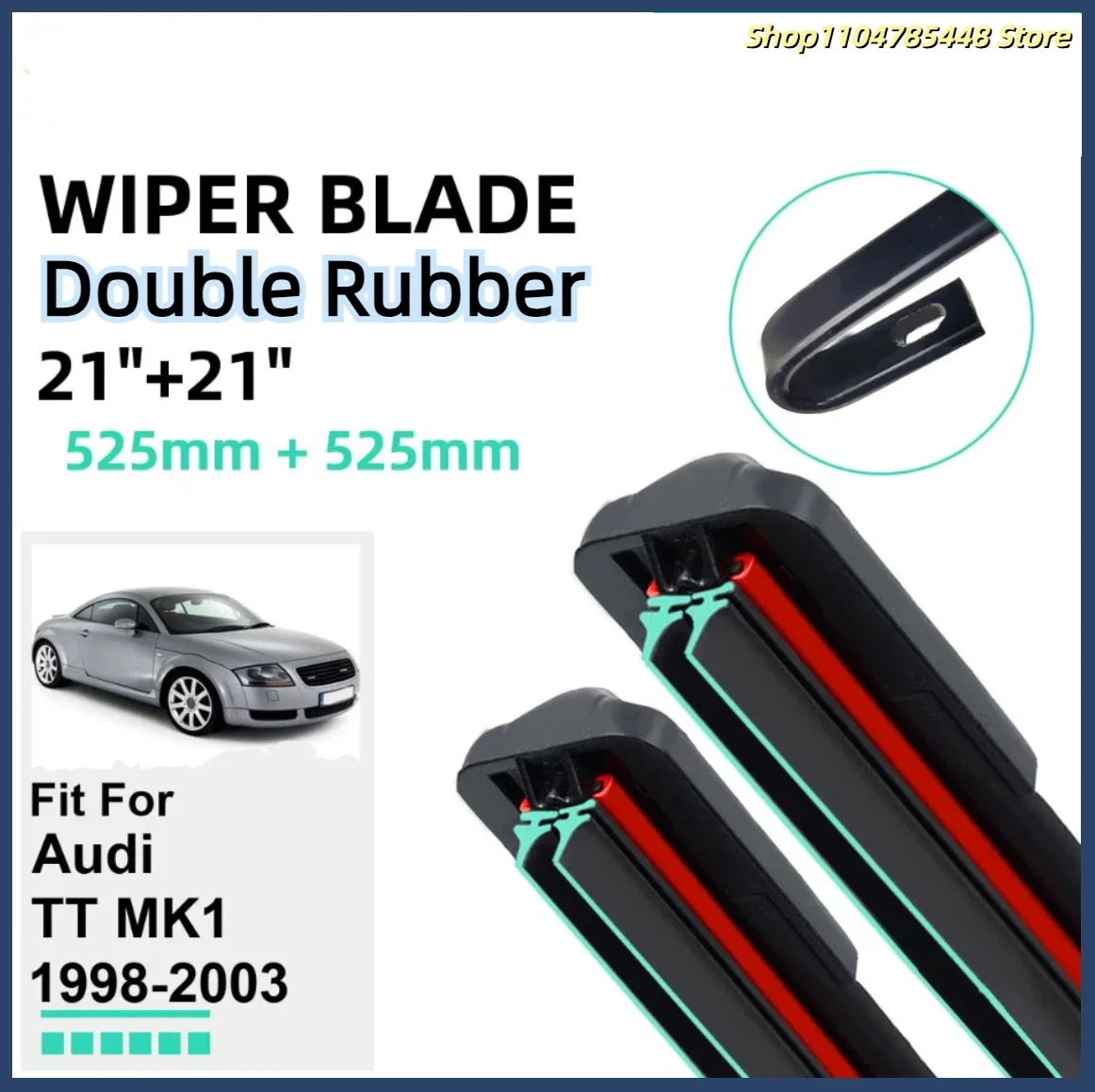

Double Rubber Car Wiper Blades for Audi TT MK1 1998-2003 Front Windscreen Windshield Rubber Car Accessories 2000 2001 2002 2003