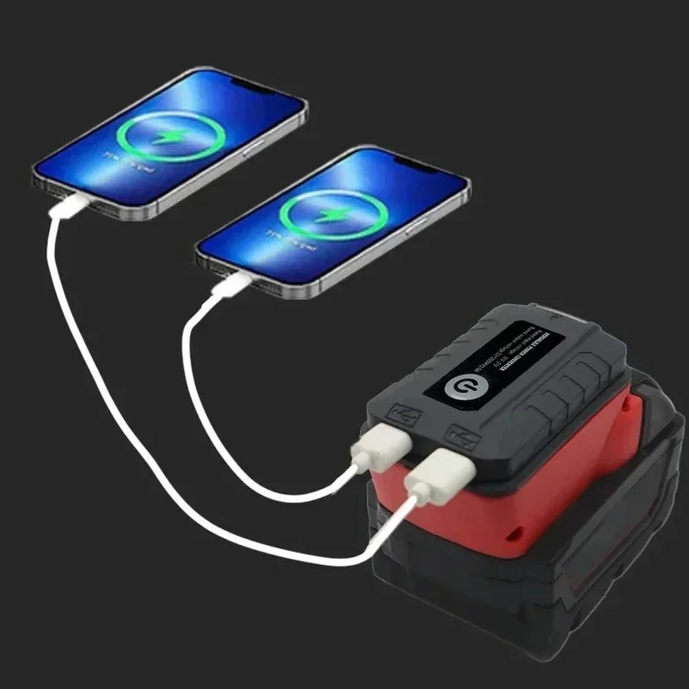 Power Converter Adapter For Battery Adapter Connector Terminal Block Dual USB Charging With LED Light For Outdoor Tools