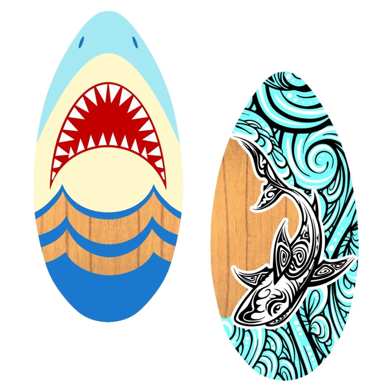 Small Surfboard Wooden Skimboard for Kids Adults Gloss Coated Sand Board for Beach Standing