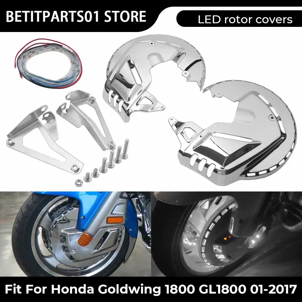 

Motorcycle Accessories 1 Pair Brake Disc Rotors Covers/LED Light Bar ​Chrome For Honda Goldwing Goldwing Tour models 2001-2015
