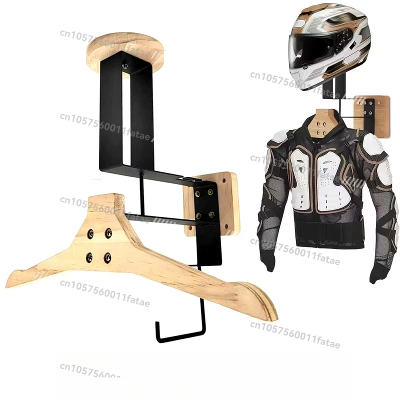 Wall Mounted Helmet Storage Rack Motorcycle Helmet Holder Jacket Vest Display Rack Storage Bracket Hook Hanger