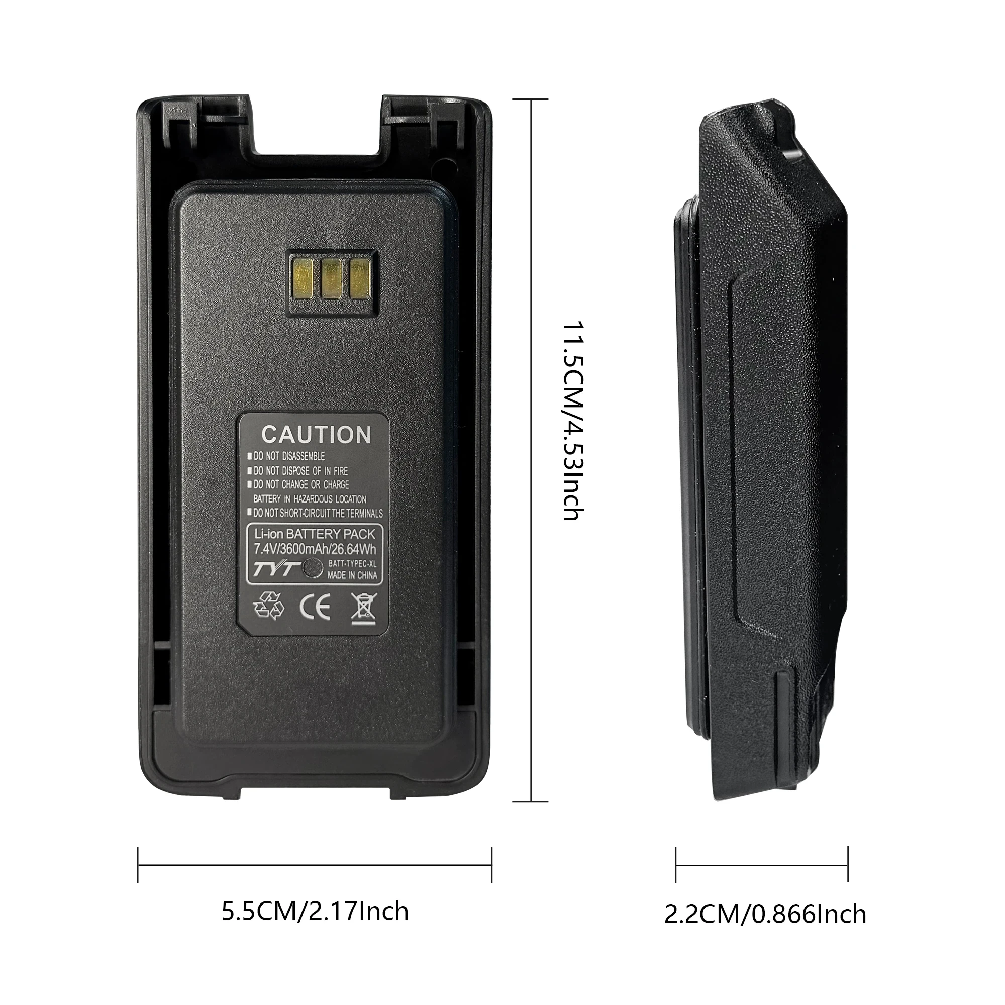 TYT MD-UV390 Battery 3600mAh MD-680 Li-ion Battery Type-C Charger for MD-358 TH-UV8200 MD-390 Ham Two Way Radio