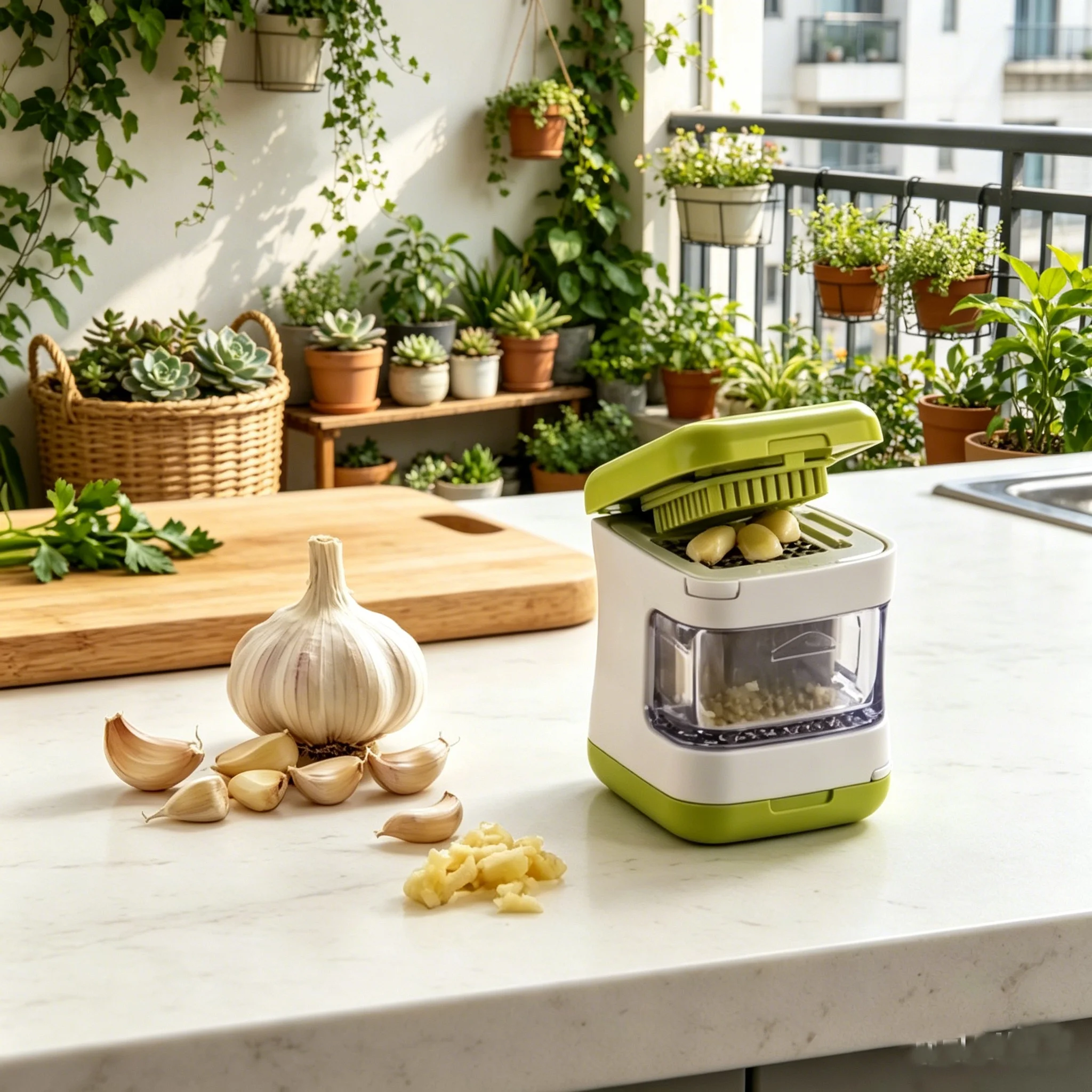 Double-sided Press Garlic Crusher, Mini Handheld Garlic Press, Handy Manual Garlic Grinder –gadgets That Require No Electricity,