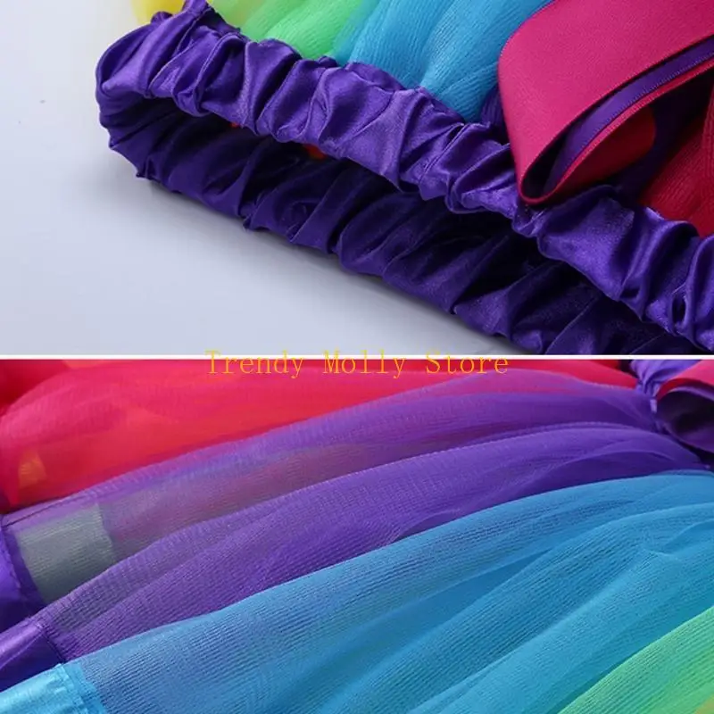 

N5KB Cosplay Rainbow Costume Accessories Set Ruffle Loyed Юбка для пачки без пальцев носки для бабочки подвески подвески