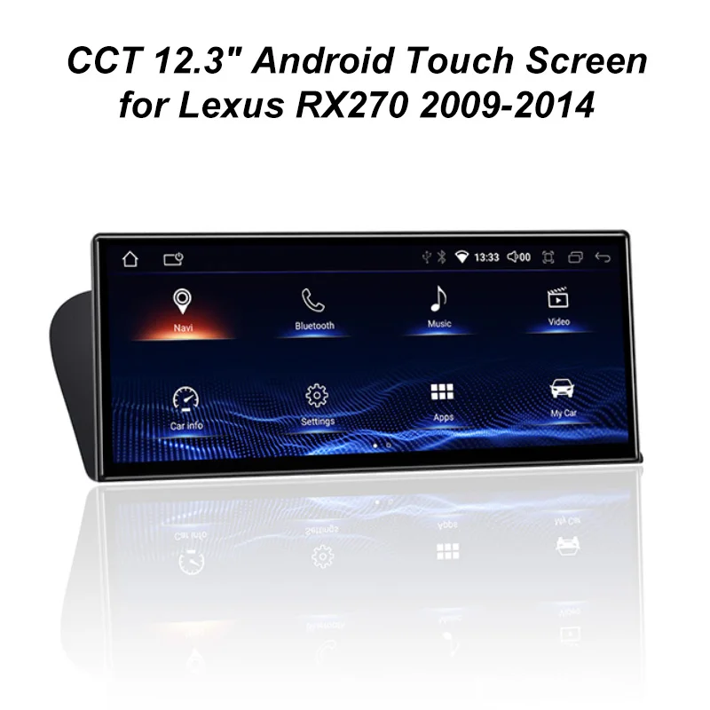

CCT 12.3" Android Octa-core CarPlay Multimedia for Lexus RX270 2009-2014 Car Retrofit with Big Touch Screen Built-in WiFi BT GPS