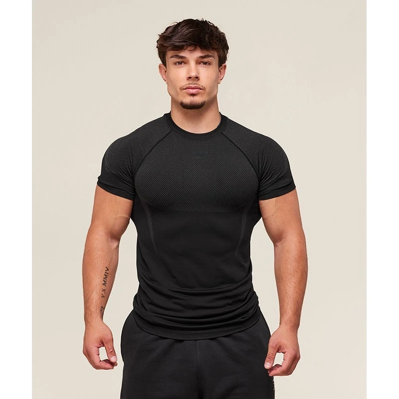 

Trendy Men's High Elastic Quick Dry Breathable Slim Fit Sports T-Shirt for Summer Gym Workout Fitness Training