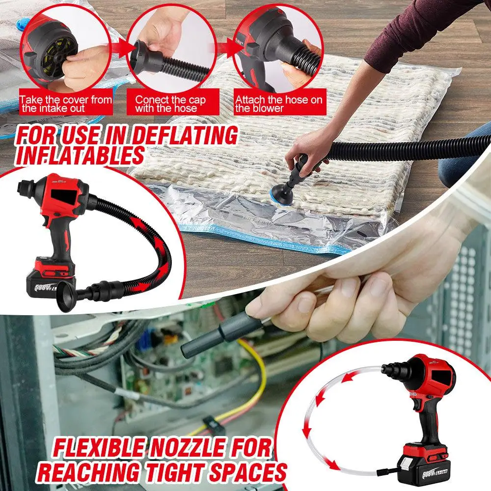 Brushless Vacuum Cleaner Large-capacity Compressed Air Spray Gun Multi-functional Clean Accessories for 18V Battery