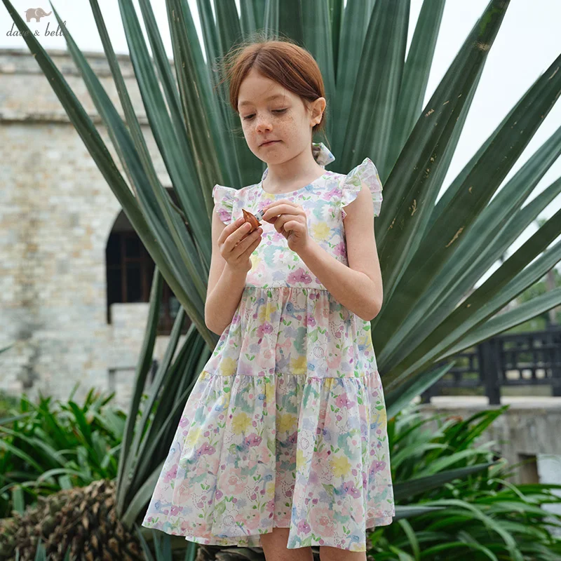 ديف بيلا فستان للفتيات الخريف الصيف الأطفال القطن الأزهار التنانير ملابس خارجية غير رسمية أنيقة الأميرة الاطفال الملابس DK2251553