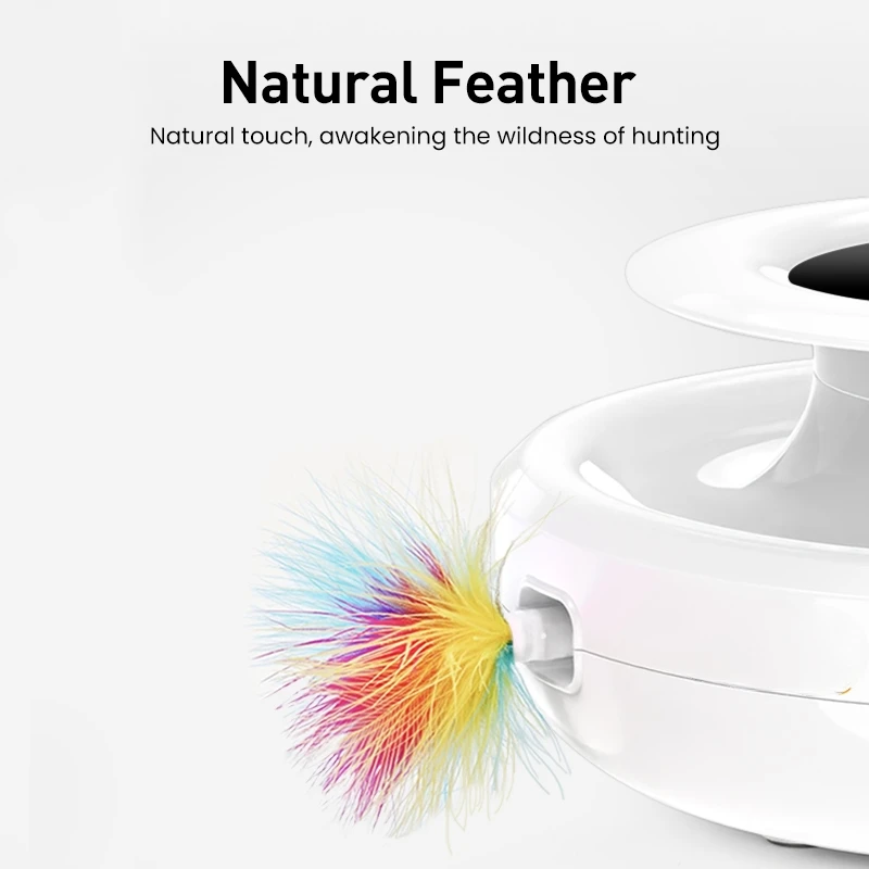 2 in 1 Smart Cat Toys Automatic Feather Fun Ball Toy Set For Cat Dog 5 Modes Electronic Interactive Pet Toy Accessories view 6