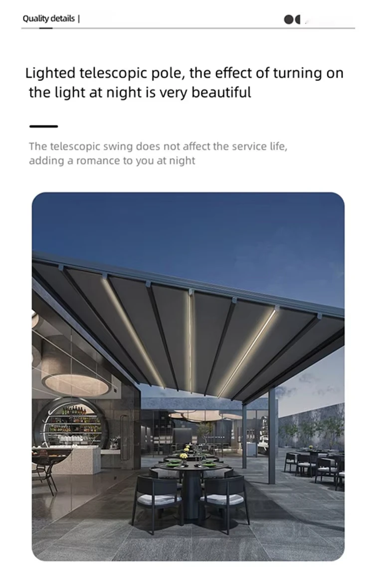 Retractable Awning Roof for Balcony, Retractable and Electric.