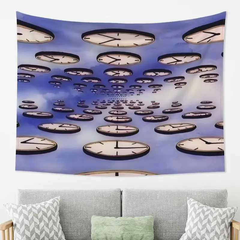 VIKAMA Psychedelic Surrealistic Tapestry, Abstract Art Wall Hanging For Clocks, Bedroom And Living Room Background Decoration