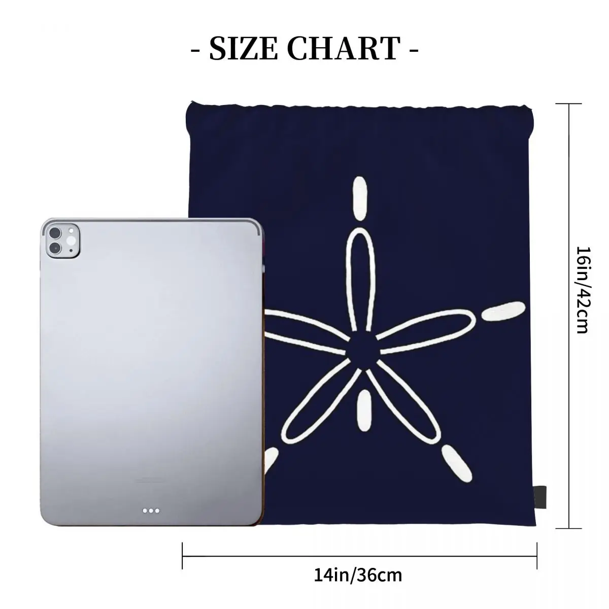 Navy Blue Sand Dollar Backpacks Multi-function Portable Drawstring Bags Sundries Bag Book Bags For Travel School