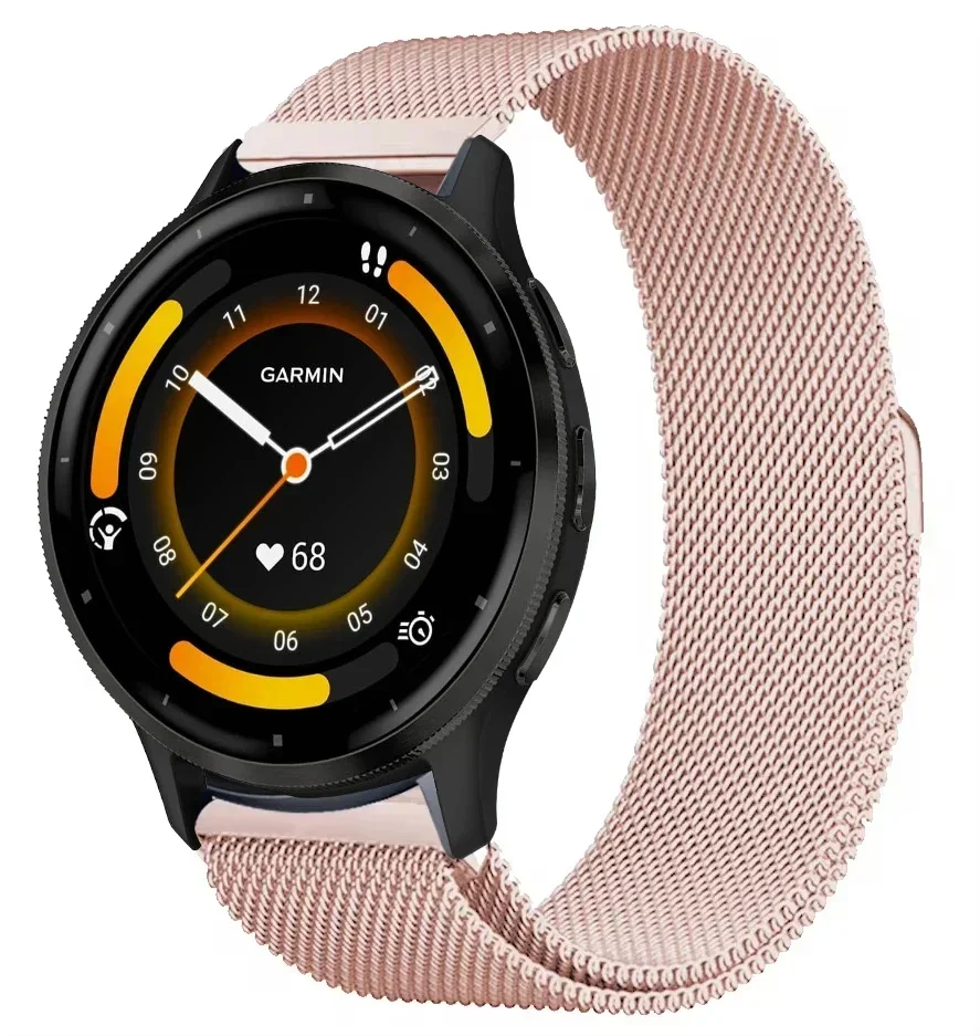 20mm 22mm Metal Strap For Garmin Vivoactive 3 4 5 Band Watch Venu 1 2  3 SQ Forerunner 645 Bracelet Milanese Loop watchband