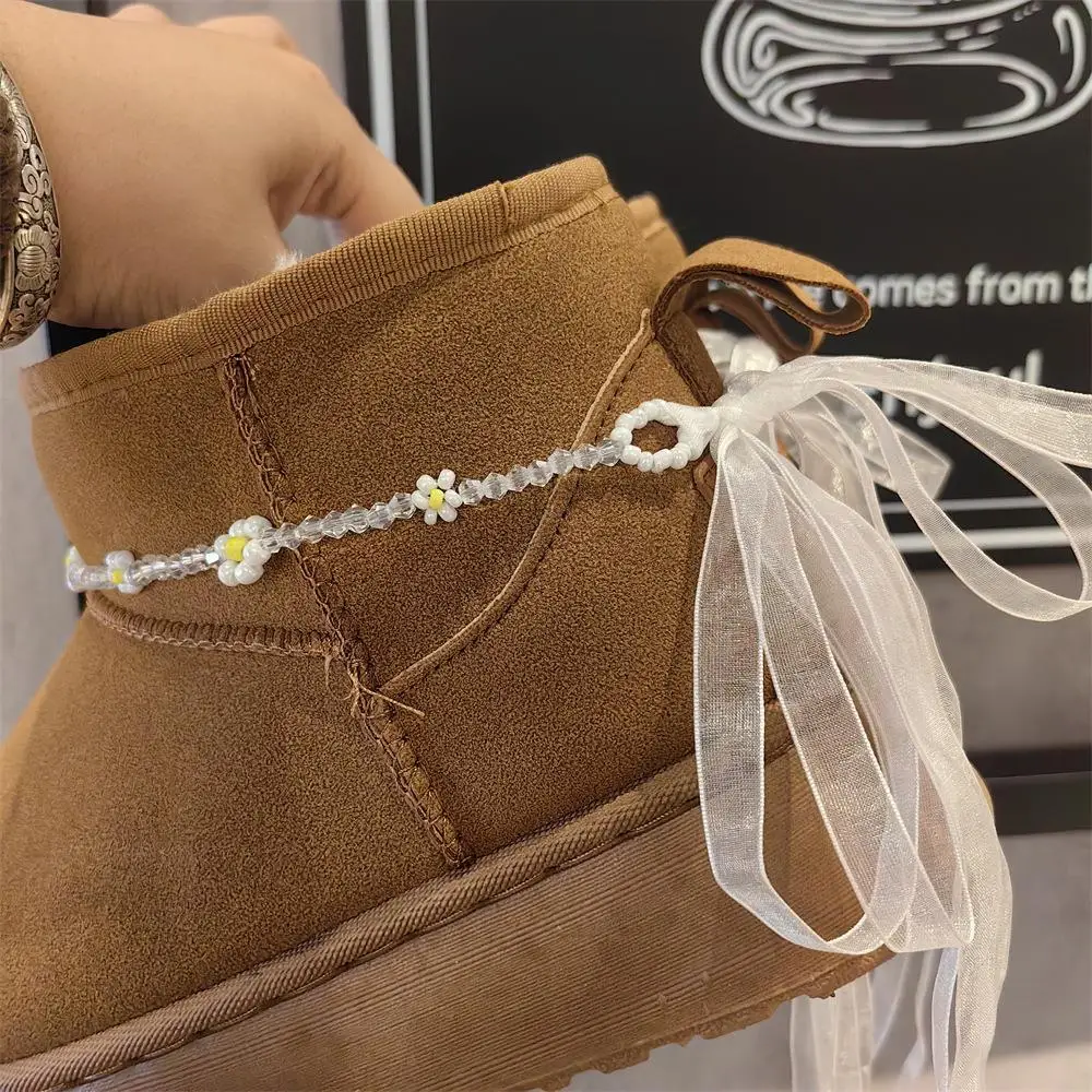 Fashion Bead Shoe Chain Tassel Chain For UGG Boot Decorations Lace Beading Casual Shoe Flower Shoes Accessories Shoe Charms 1PCS