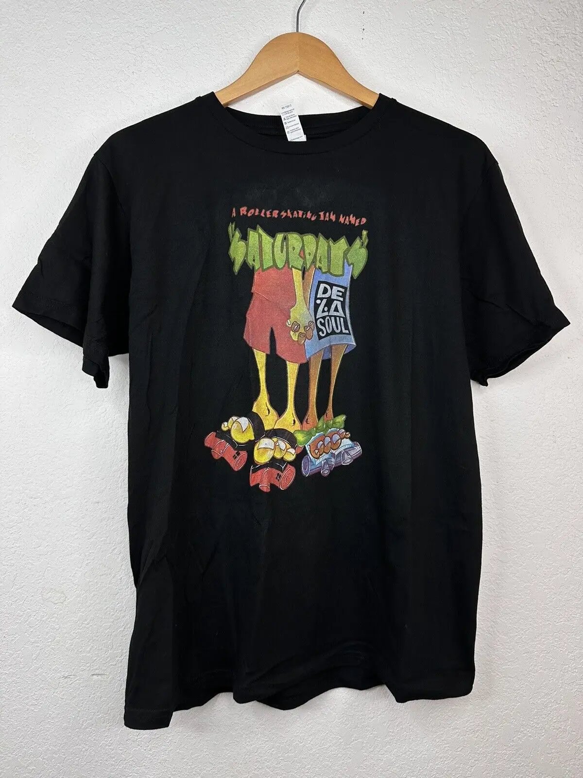 DE LA SOUL A Rollerskating Jam Named Saturdays Short Sleeve T-shirt Black Medium