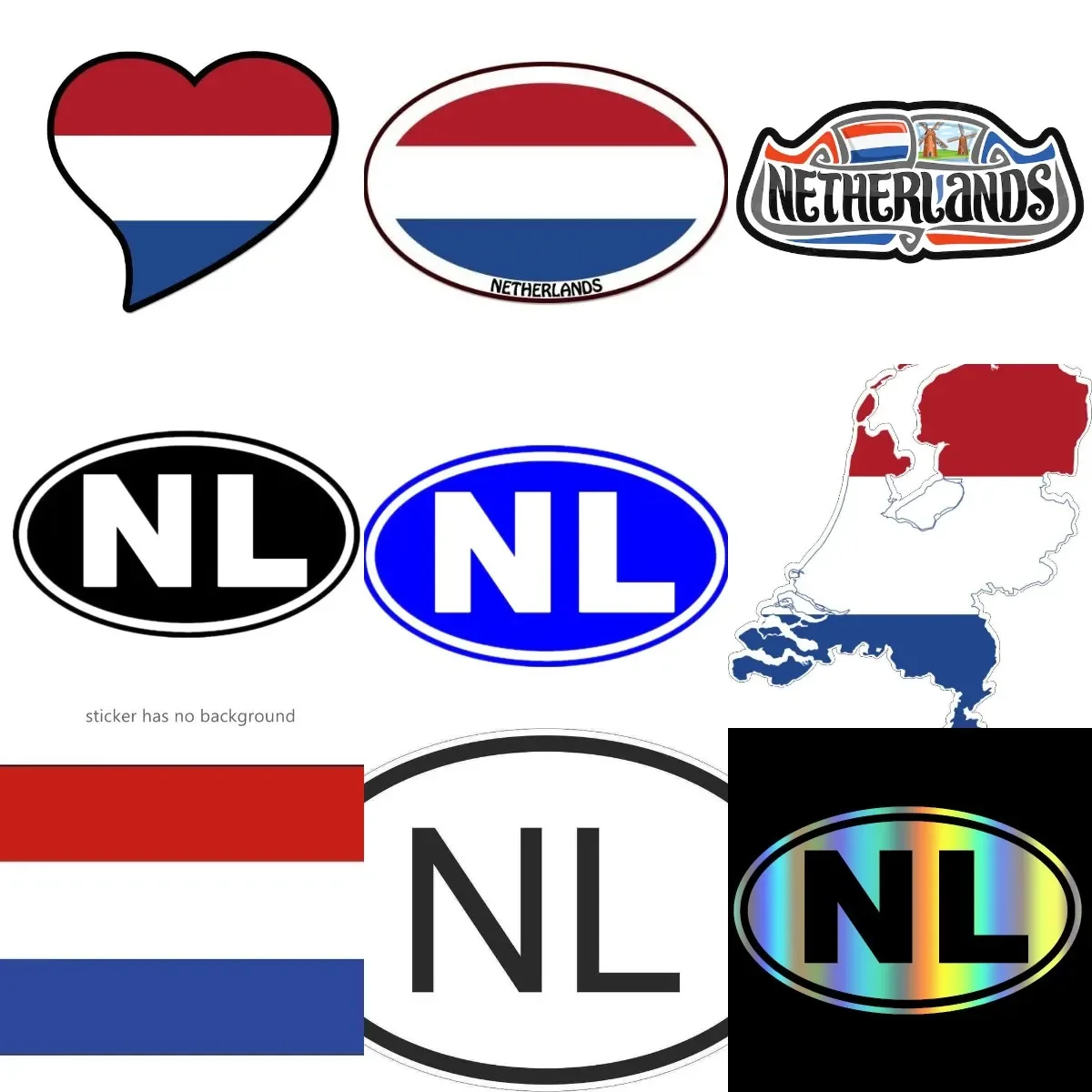

NL Netherlands Flag Map PVC Sticker for Decorate Table Fridge Wall Room Car Van Truck Motorcycle Off-road Helmet Bumper Decal