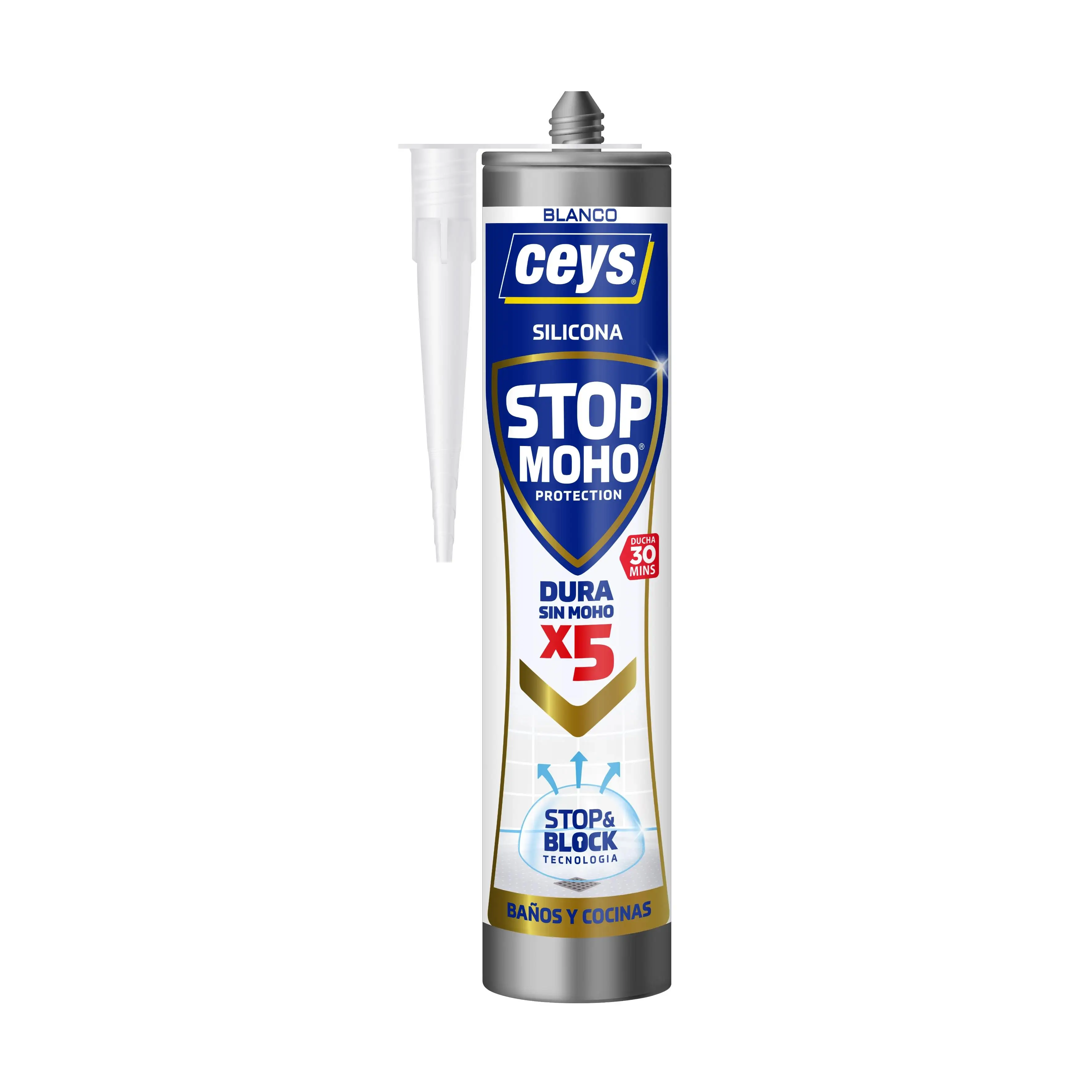 Ceys Stop Moho Silicona Baños Cocina Blanco 280ml