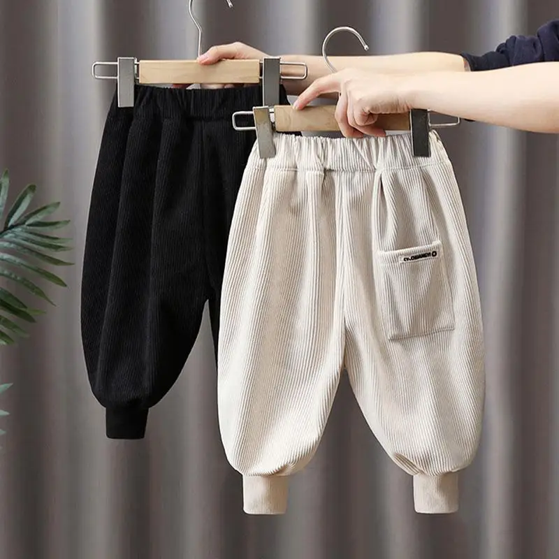 

Boys' Corduroy Pants 2025 New Autumn & Winter: Fleece-Lined/Unlined Toddler Casual Trousers, Kids' Lantern Pants