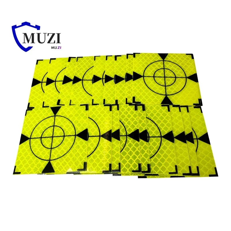 100pcs Size 20 30 40 50 60 80mm Reflector Sheet For Total Station Survey Geography Fluorescent Green Sheet Reflective Sticker