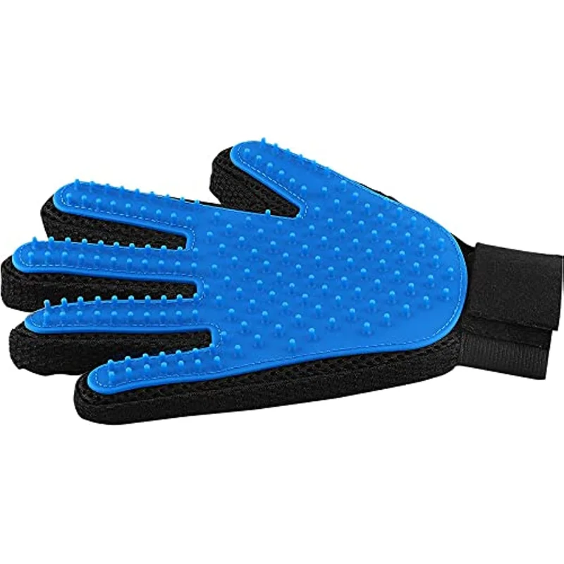 Pet Hair Remover Glove, Gentle Pet Grooming Brush, Deshedding Glove, Massage Mitt with Enhanced Five Finger Design