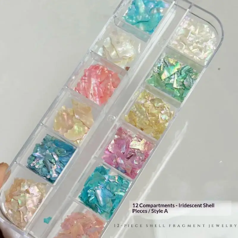 New Nail Art Aurora Shell Nails Charms 3D Irregular Slice Shell Stone Sequins Nail Art Decoration Manicure Accessory
