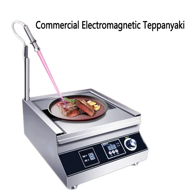 220v Griglia elettrica per barbecue Piastra per barbecue Attrezzatura Teppanyaki commerciale Griglia per bistecche in acciaio inossidabile 5000W
