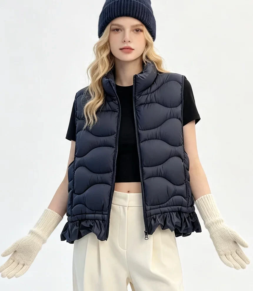 Autumn and Winter New Women's Down Vest Windproof Fashion Down Vest