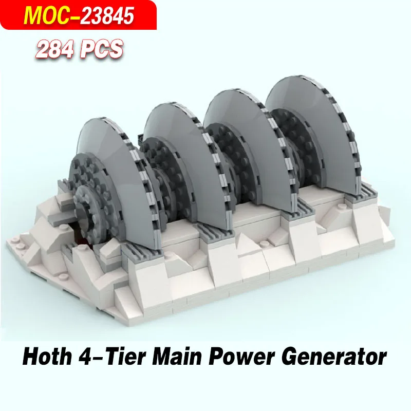 MOC-23845 Hoth Kit de modelo de bloque de construcción de generador de energía principal de 4 niveles-284 piezas de juguetes de construcción de sistema Universal mecánico