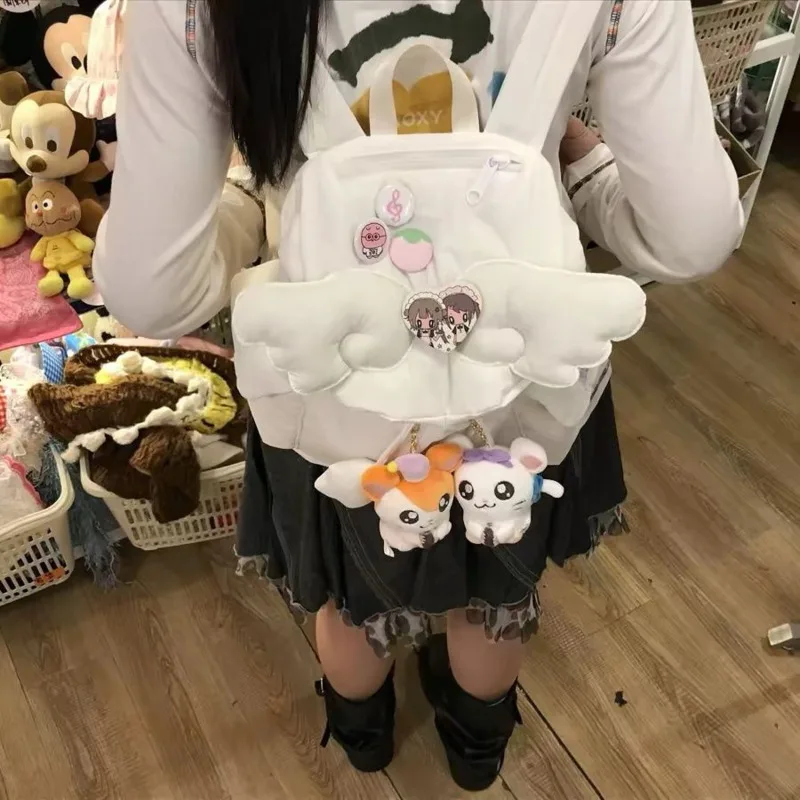 Angel Wing Backpack Bag Portable Lightweight Cute School Student Girls Shoulder Kawaii Travel Daypack Fashion Casual Teen Gift