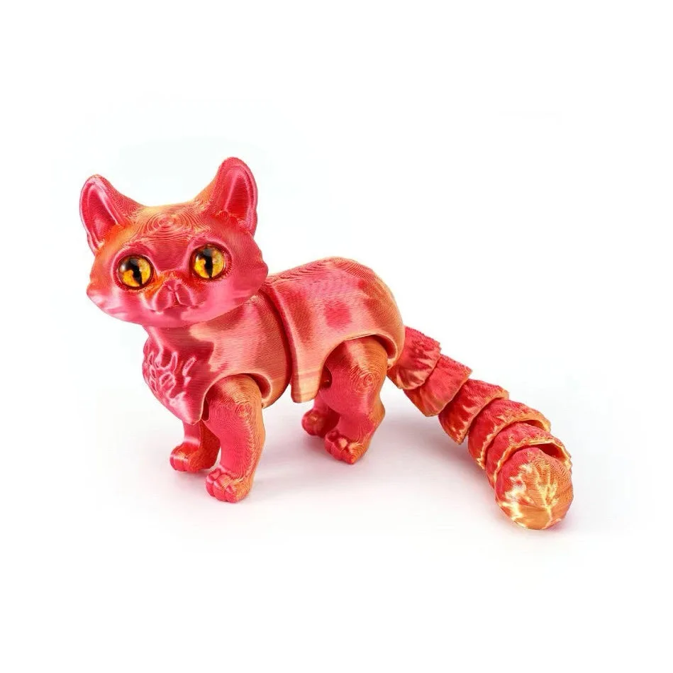 6,3/4,72 Zoll 3D-gedruckte süße Katzen bewegliches Gelenk Zappelspielzeug Stressabbau Dekompression Desktop Ornament Kinderspielzeug für Kinder Geschenk – Detail 9
