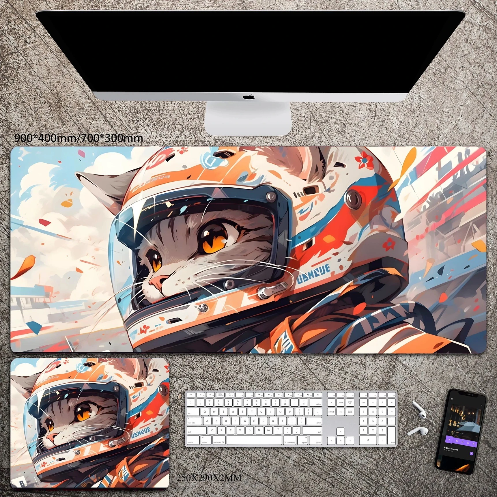 Cute cat super large mouse pad e-sports keyboard XXL table pad giving male and female students mousepad gifts desk mat