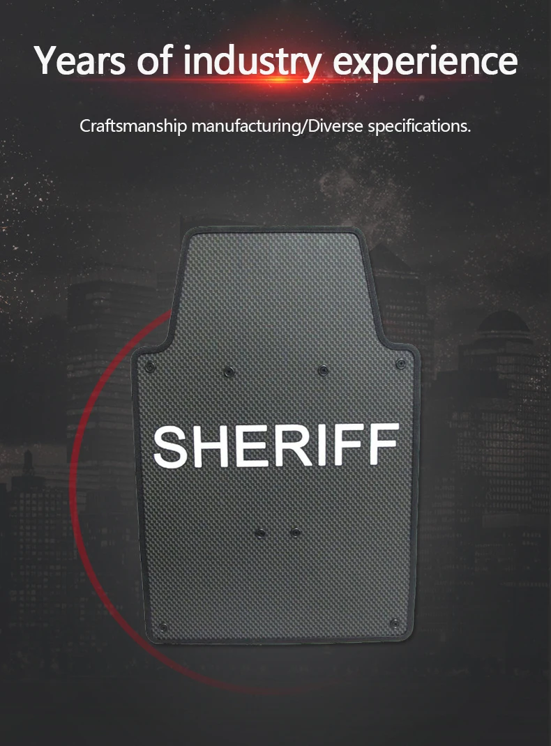 PE level 3 handheld protective shield, anti-riot tactical shield, security equipment view 5