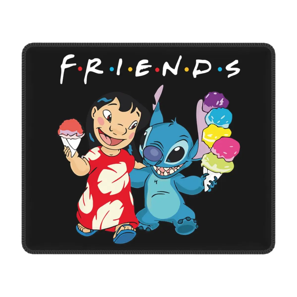 Custom Gamer Mouse Pad Non Slip Rubber Base Stitch Lilo Friends Anime Mousepad Office Desktop Mat