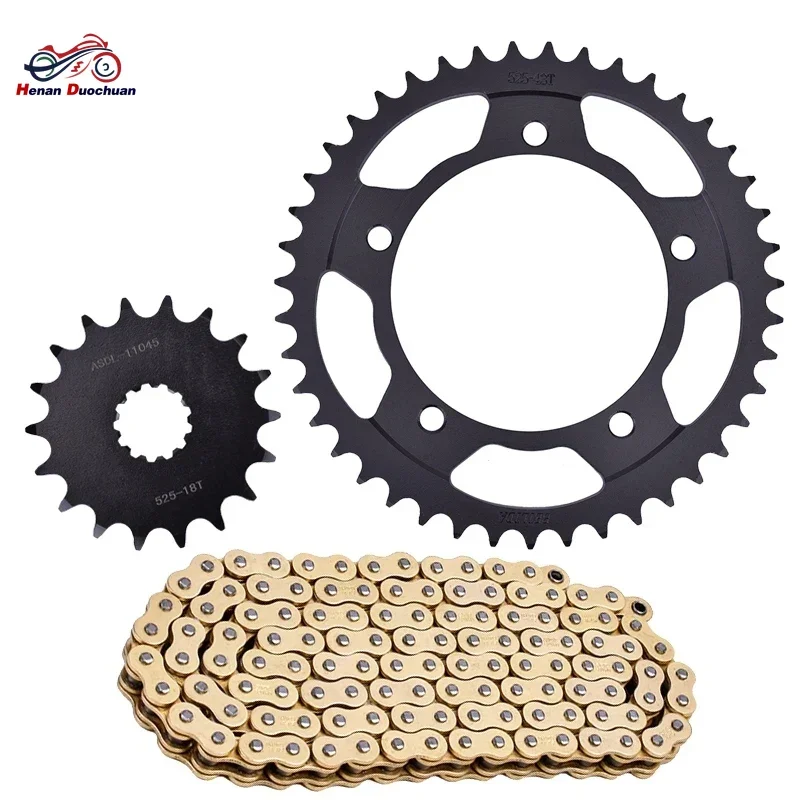 525 18T 43T Motorcycle Front Rear Sprocket Chain Kit For Triumph 800 Bonneville 865 Bonneville 06-15 865 Scrambler 865 Thruxton