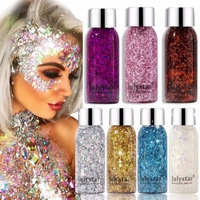 Body Glitter Sequins Gel Long-Lasting Liquid Face Shimmer Multicolor Eye Shadow for Party Music Festival Makeup Accessories 30ml