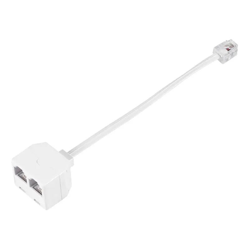 6P2C RJ11 Male To Female Two Way Telephone Splitter Converter Cable