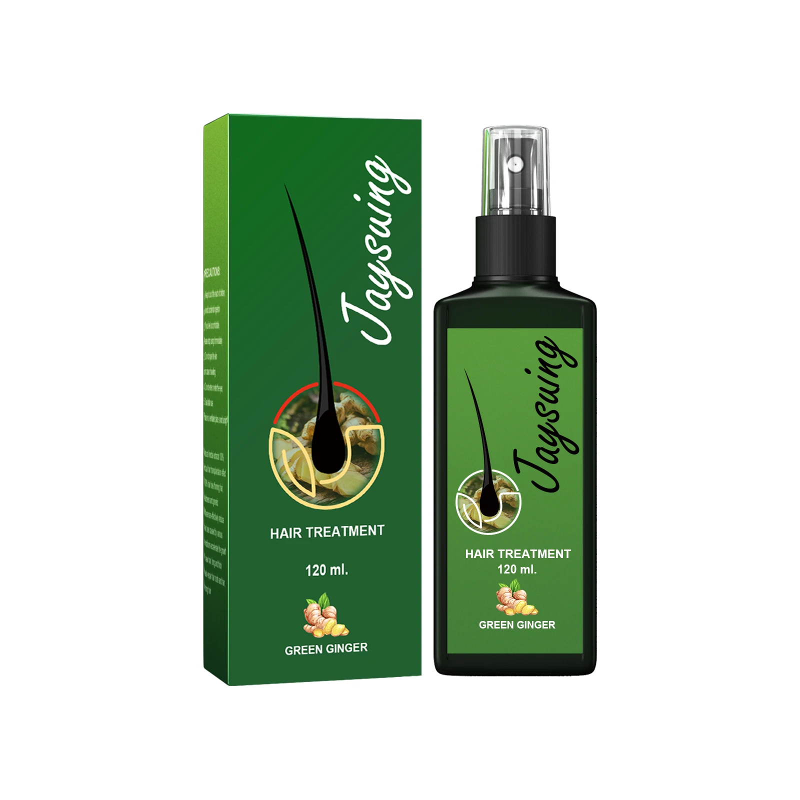 

JAYSUING Green Ginger Hair Care Spray, Gentle Nourishing, Smooth Hair, Scalp Massage Treatment
