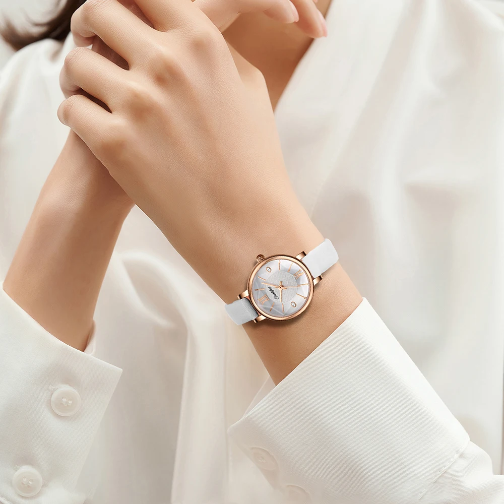 Sunlifex Women's Watch Waterproof Leather Strap Original Watch