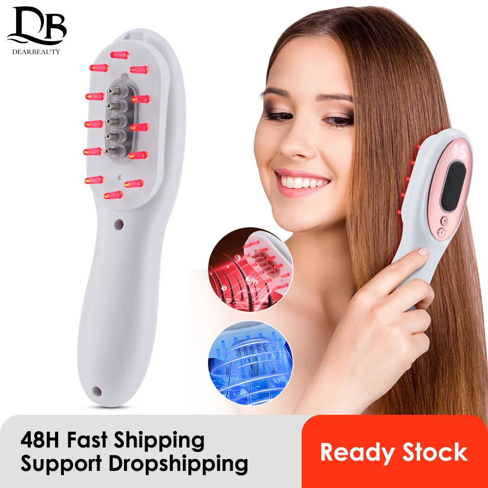 

Blue Red Light Therapy Hair Growth Massage Comb Anti Hair Loss Liquid Comb Oil Scalp Applicator Vibration Head Massager Brush