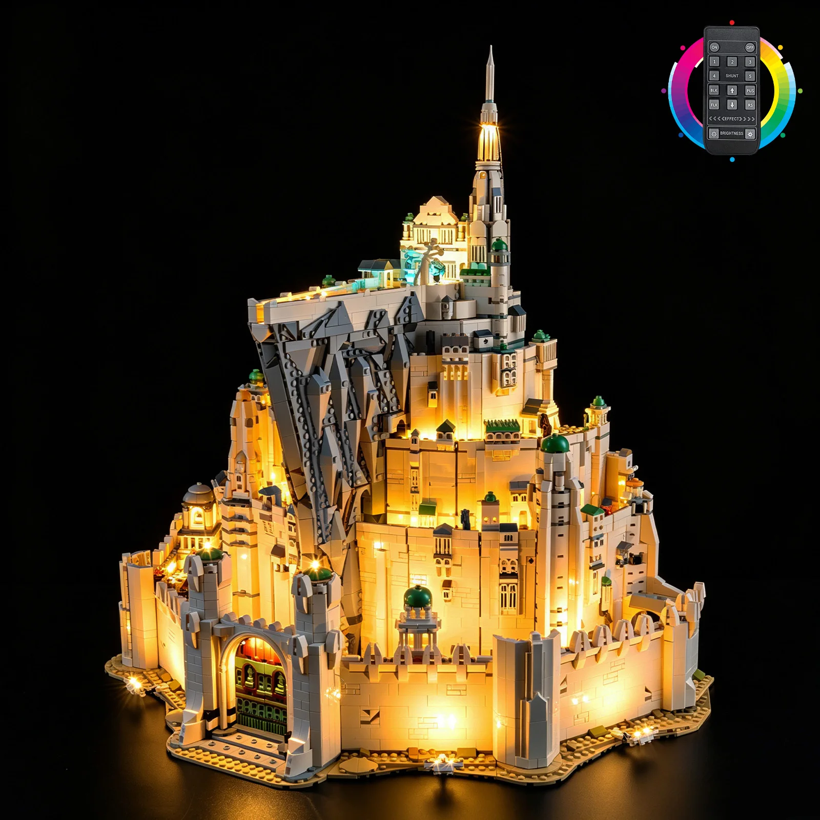 Kit de luces LED Kyglaring adecuado para Lego El Señor de los Anillos: Minas Tirith 11377, bloques de construcción, no incluye bloques de construcción Lego