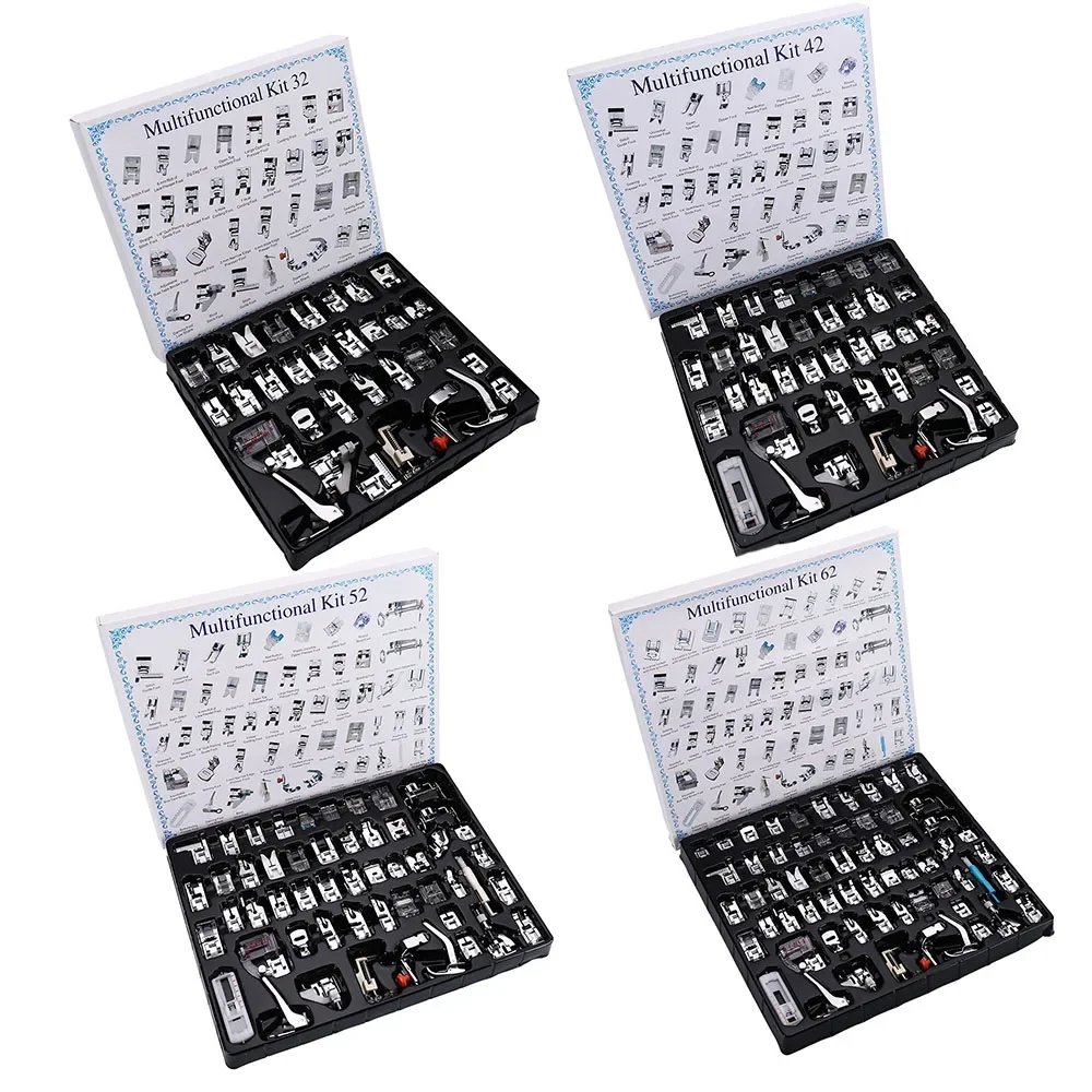 Conjunto de pés calcadores para máquina de costura, 11-82 peças, para irmão cantor juki janome feiyue elna, a maioria das máquinas de costura de haste baixa, uso doméstico