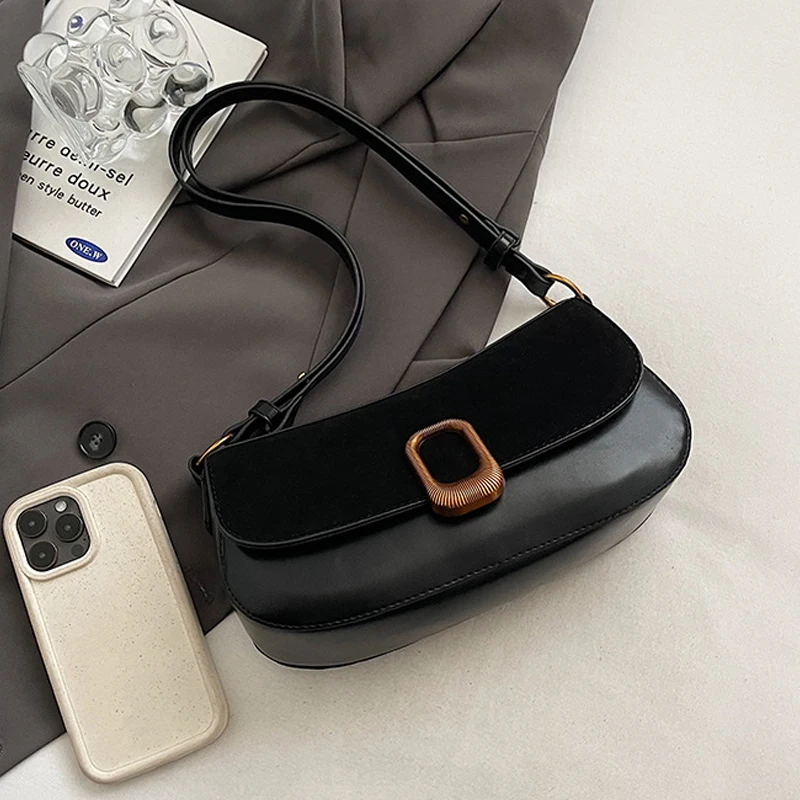 

Autumn Winter Suede Underarm Bag Women Korean Retro Handbags Personalized Maillard Style Outdoor Photograph One Shoulder Bags