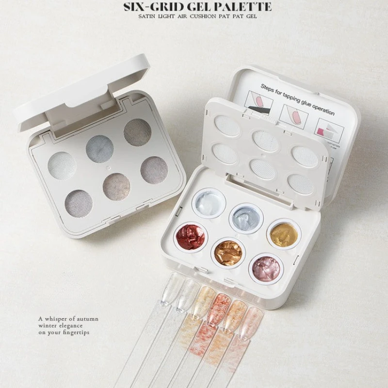 

6Colors Pink Pat Painting Gel Nail Polish with Air Cushion Gradient Matte Texture Nail Patting Glue Soak Off UV LED Nail Varnish