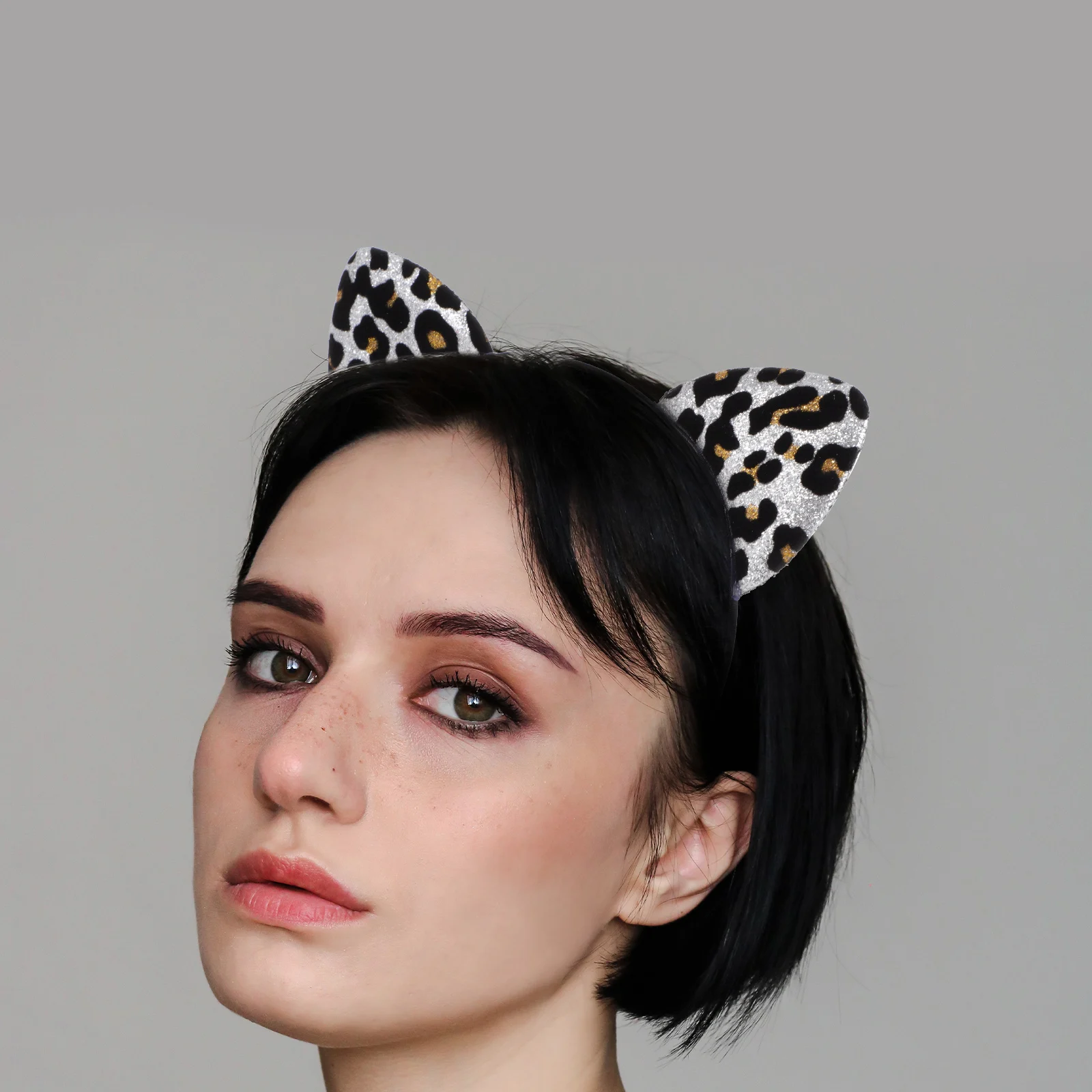 

6pcs Cat Ears Headbands Lightweight Furry Hair Accessories Women Girls Animal Print Party Costume Leopard Flocking Hoops