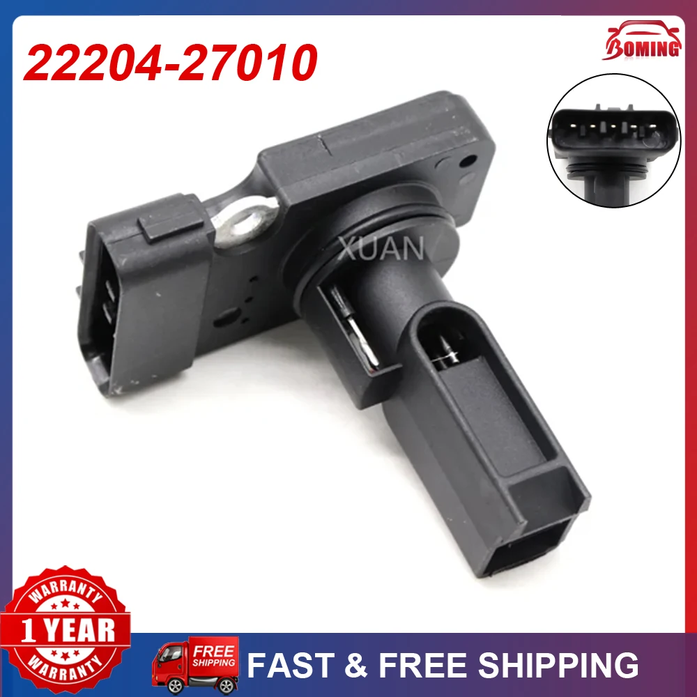 

XBoMing MAF MASS AIR FLOW METER SENSOR 22204-27010 Fit For TOYOTA AVENSIS PREVIA RAV 4 LAND CRUISER 2.0 D-4D AFH70M-23