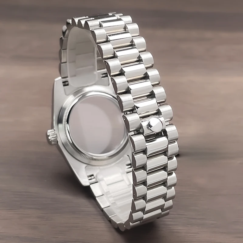 ตัวเรือนนาฬิกาขนาด 36 มม./39 มม. ขอบเพชร รุ่น DJ Jubile หรือ President สายแบบสายข้อมือ กระจกแซฟไฟร์ สำหรับดัดแปลงใส่เครื่อง NH35/NH36