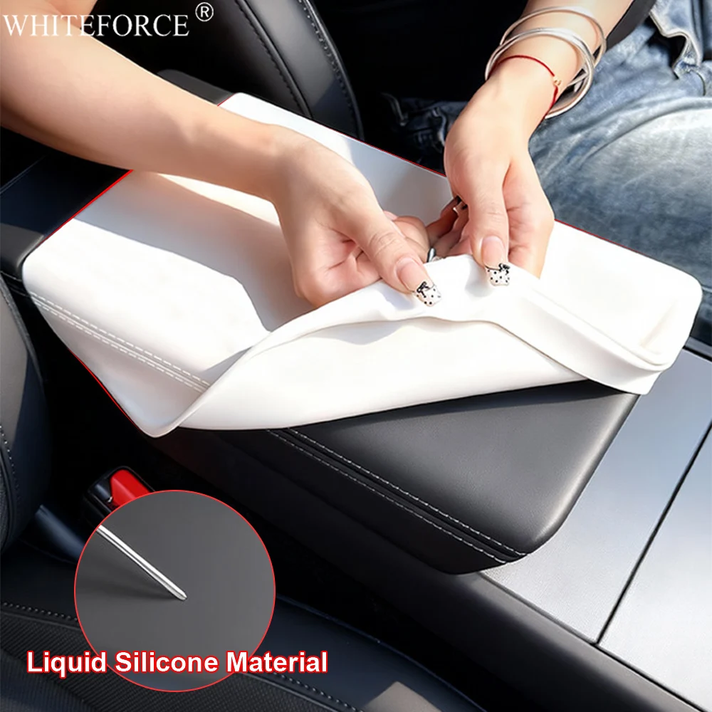 For Tesla Model Y Juniper 2025 Car Center Console Armrest Box Cover Liquid Silicone Mat Model 3 Highland Armrest Pad  Soft Case